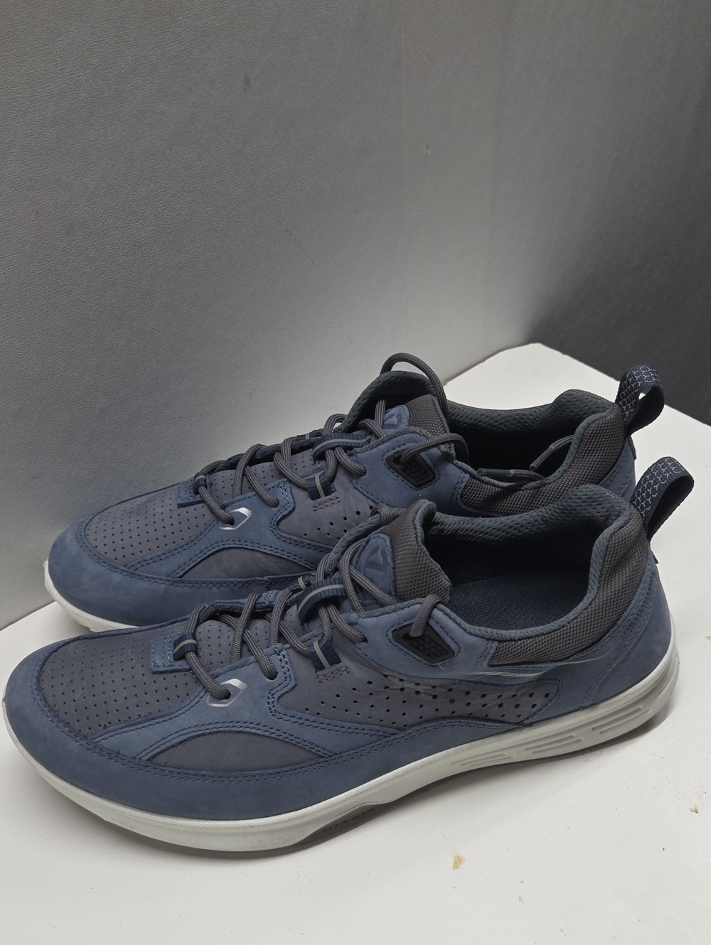 Ecco Exceed Mens Blue Leather Sneakers Size 41